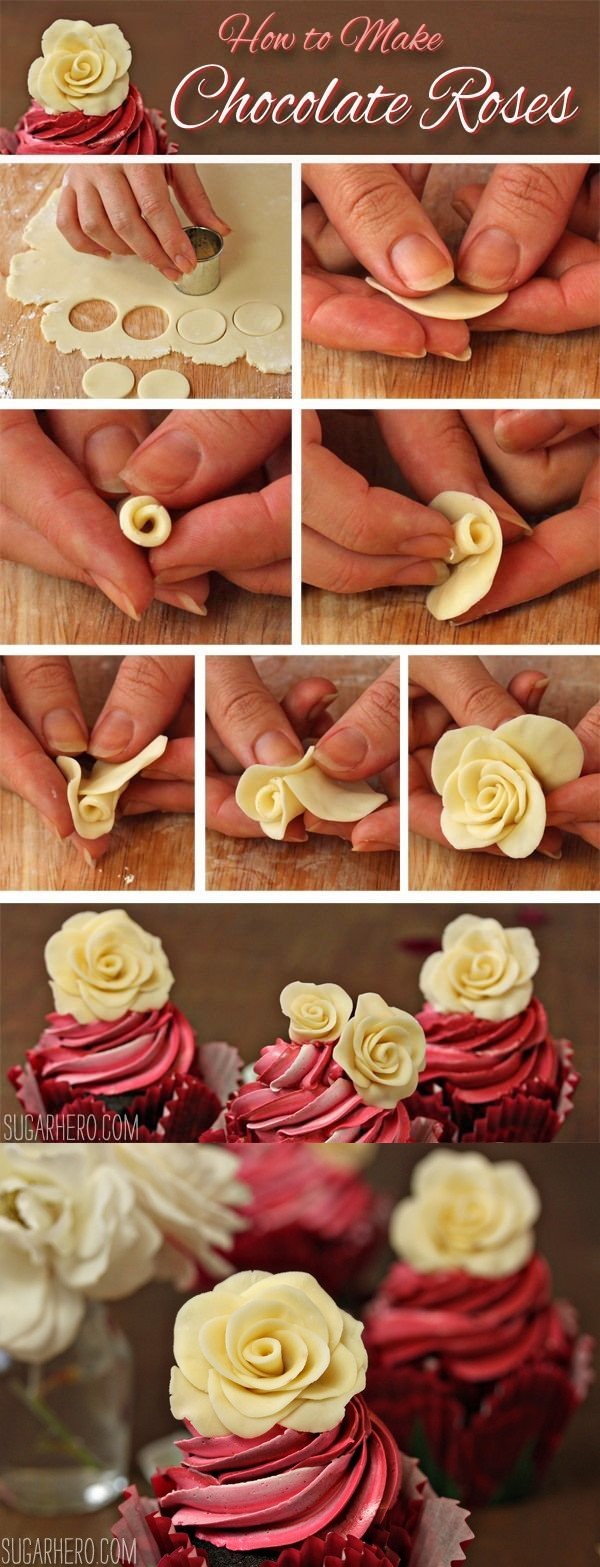 Chocolate Rose Cupcakes