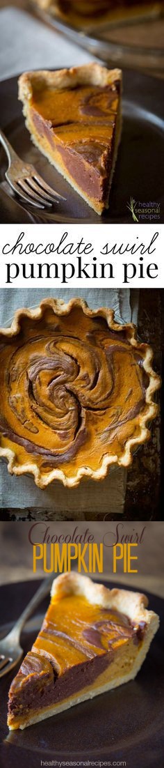 Chocolate swirl pumpkin pie