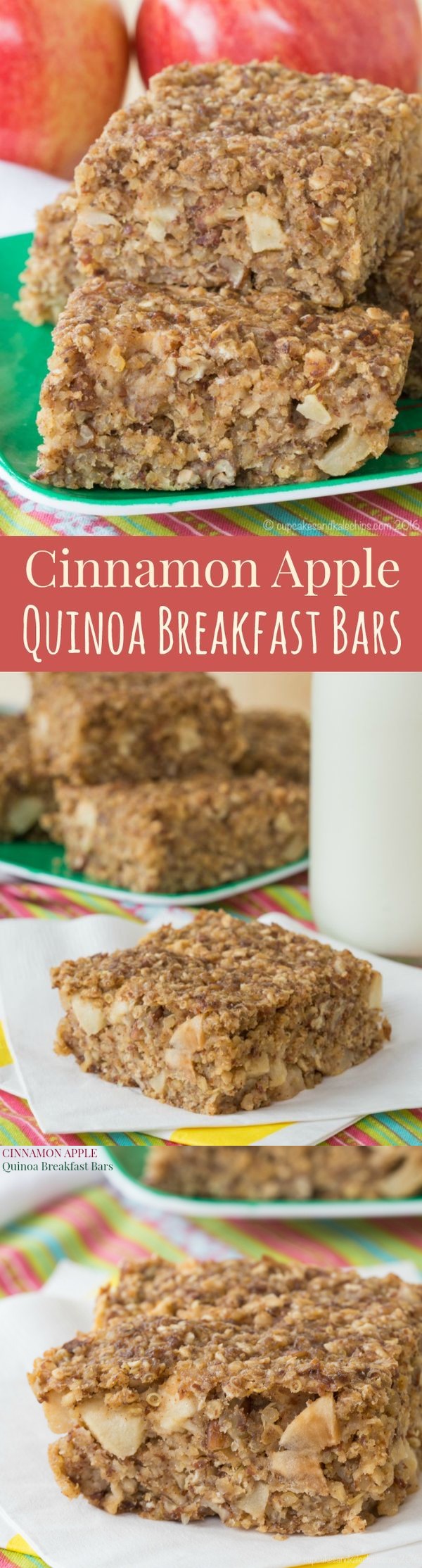 Cinnamon Apple Quinoa Breakfast Bars