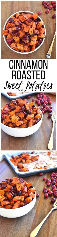 Cinnamon Roasted Sweet Potatoes & Cranberries