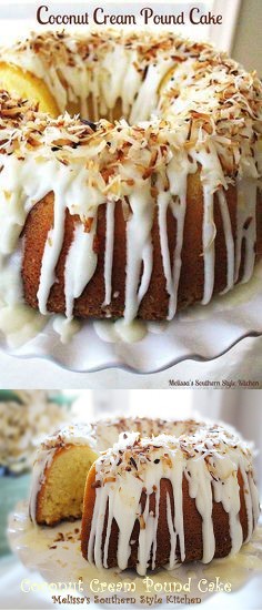 Coconut Cream Pound Cake With A Vanilla Cream Glaze