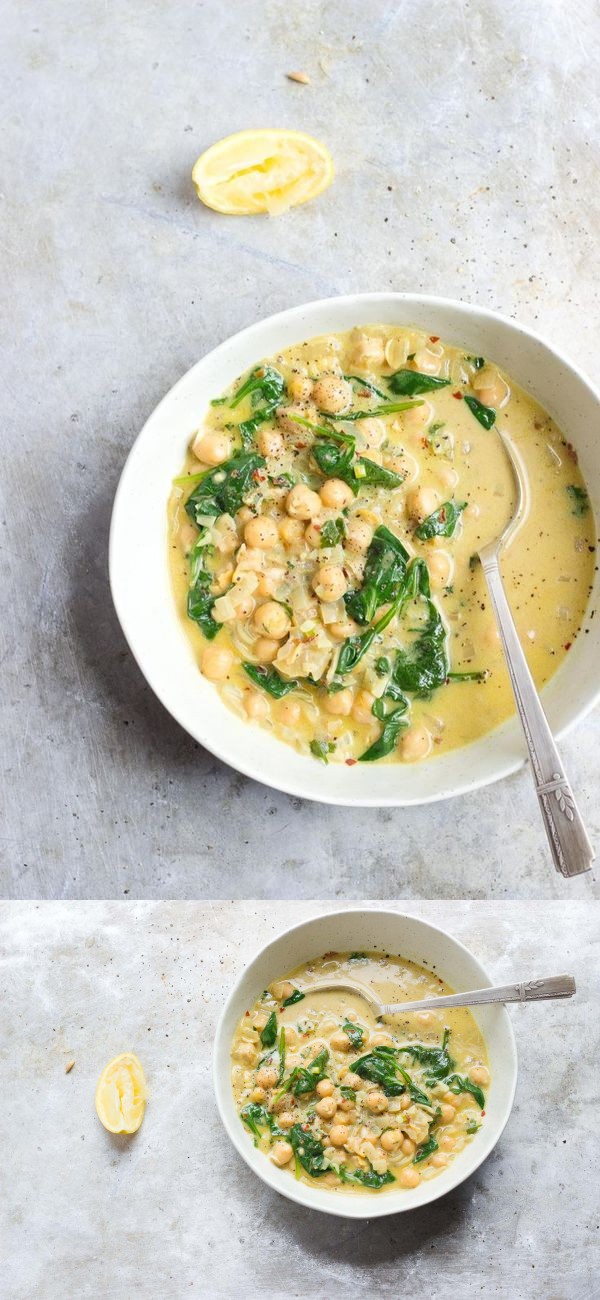 Coconut Curry Chickpeas with Wilted Greens