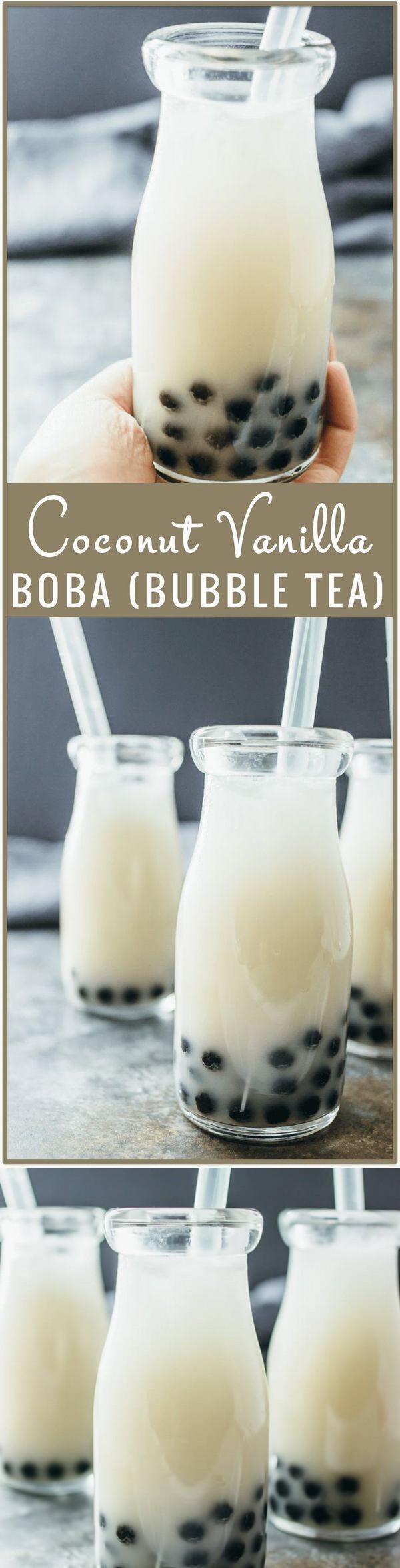 Coconut vanilla boba (bubble tea