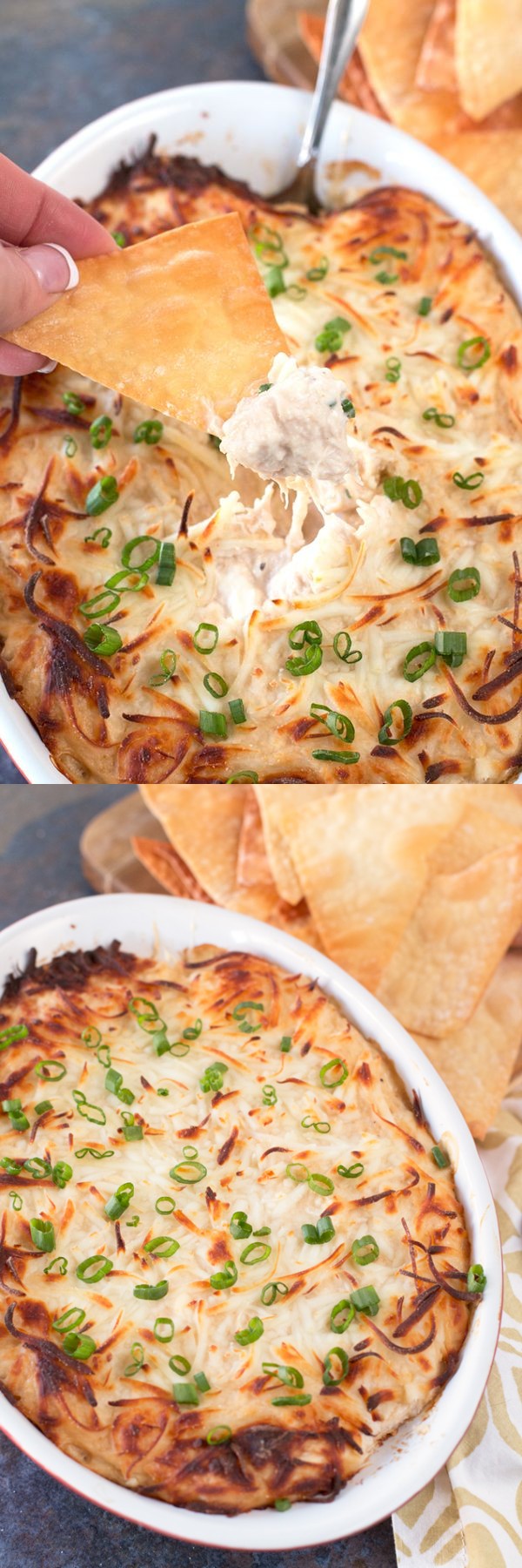 Crab Rangoon Dip and Easy Wonton Chips