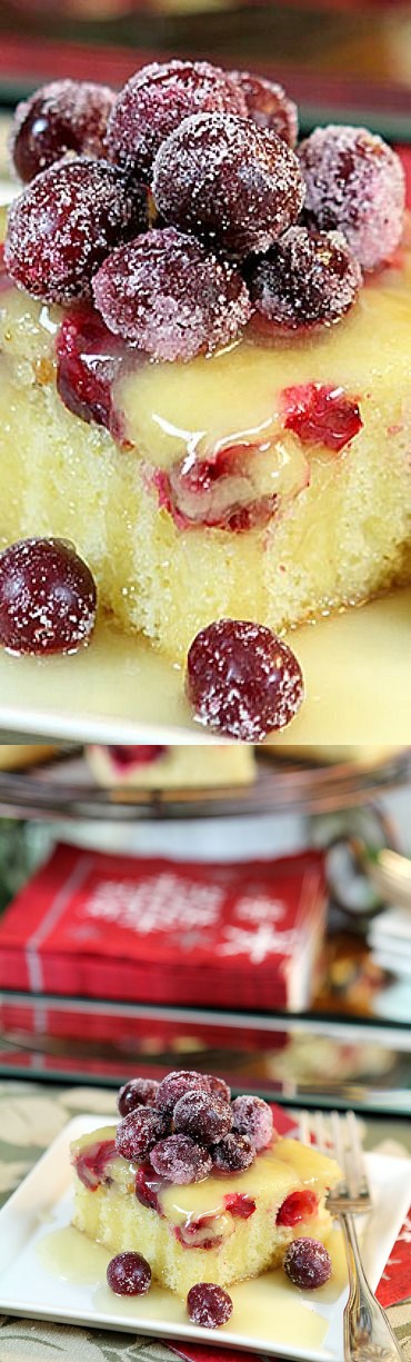 Cranberry Cake with Warm Butter Sauce