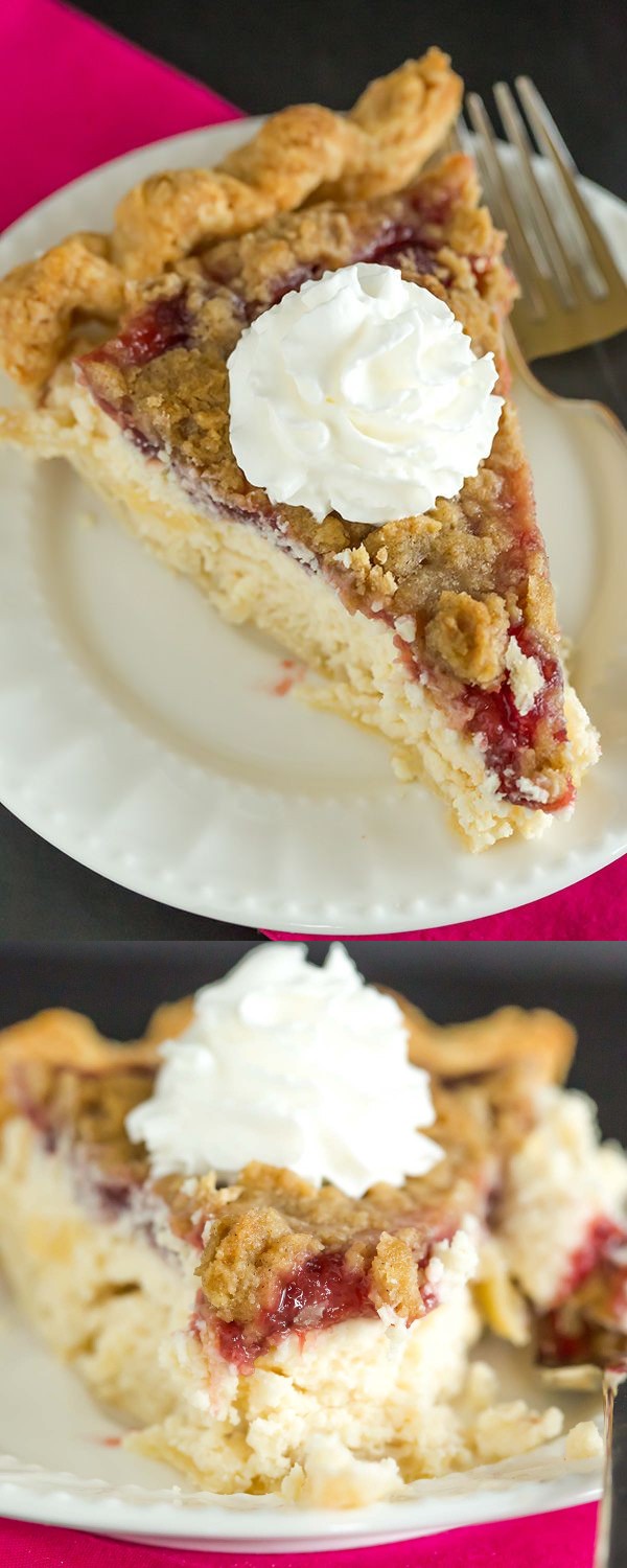 Cranberry Cheesecake Crumb Pie