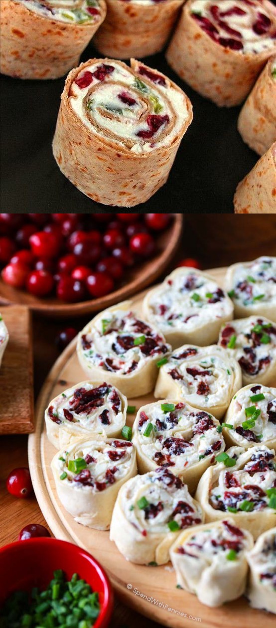 Cranberry Feta Pinwheels