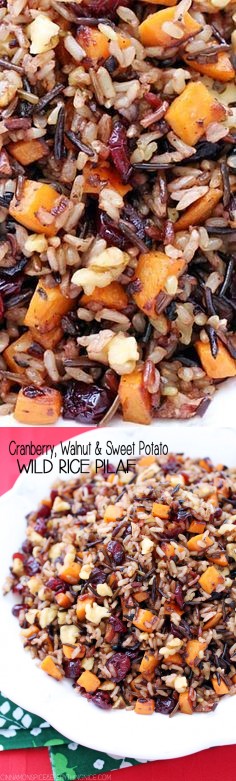 Cranberry, Walnut & Sweet Potato Wild Rice Pilaf