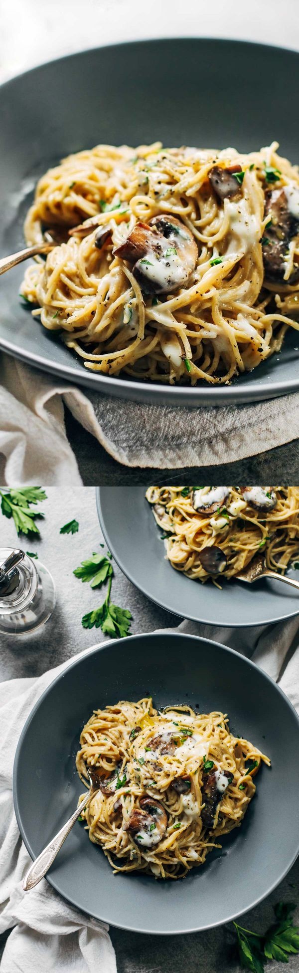 Creamy Garlic Herb Mushroom Spaghetti