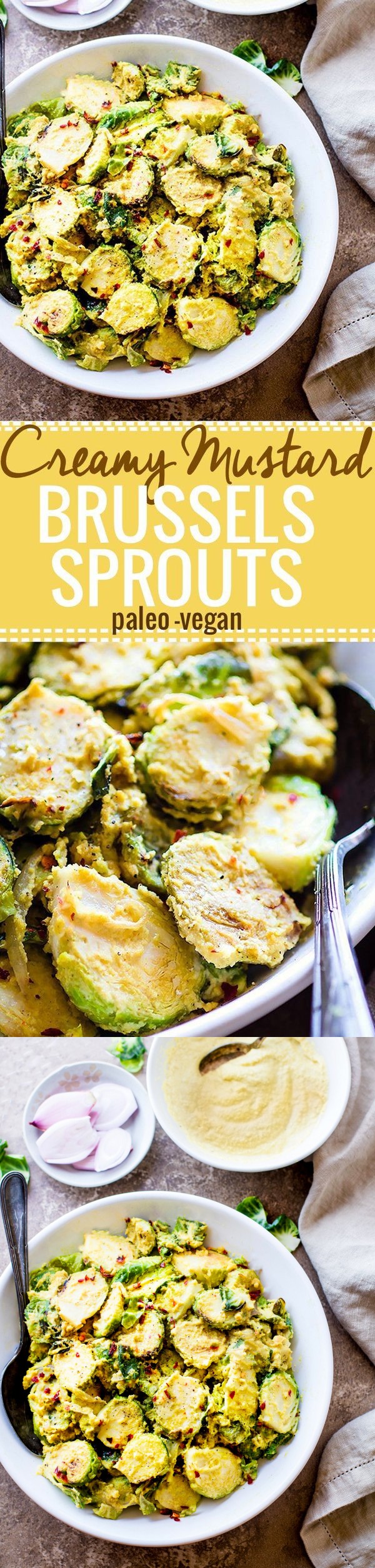 Creamy Mustard Brussels Sprouts Salad (Vegan,Paleo, Pan Fried