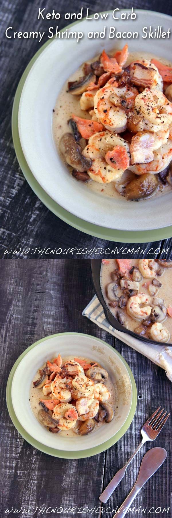 Creamy shrimp and bacon skillet