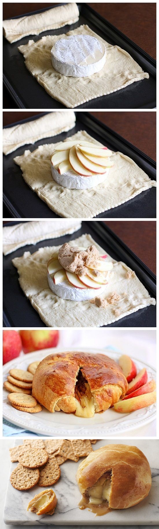 Crescent-Wrapped Baked Apple Brie