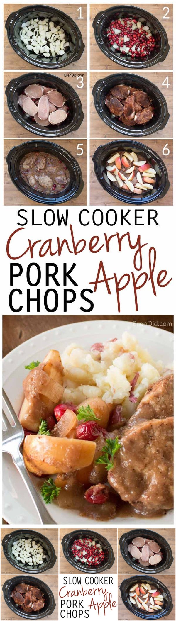 Crock Pot Boneless Pork Ribs with Cranberries and Apples