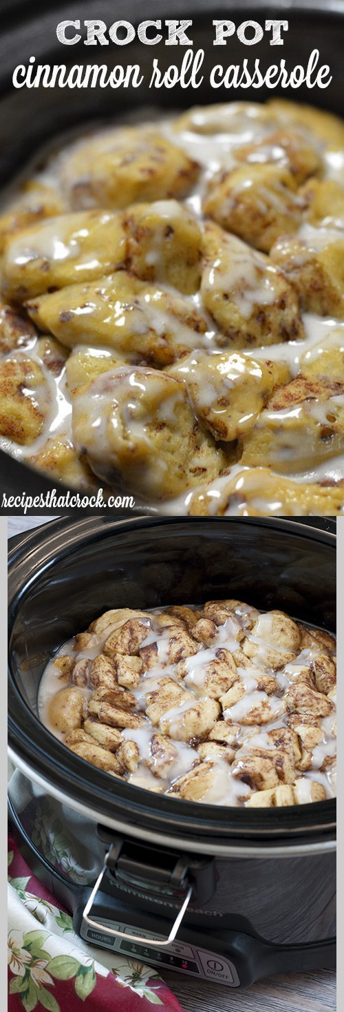 Crock Pot Cinnamon Roll Casserole