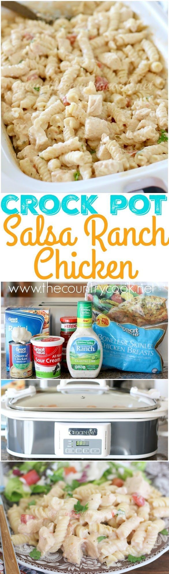 Crock Pot Salsa Ranch Chicken Pasta