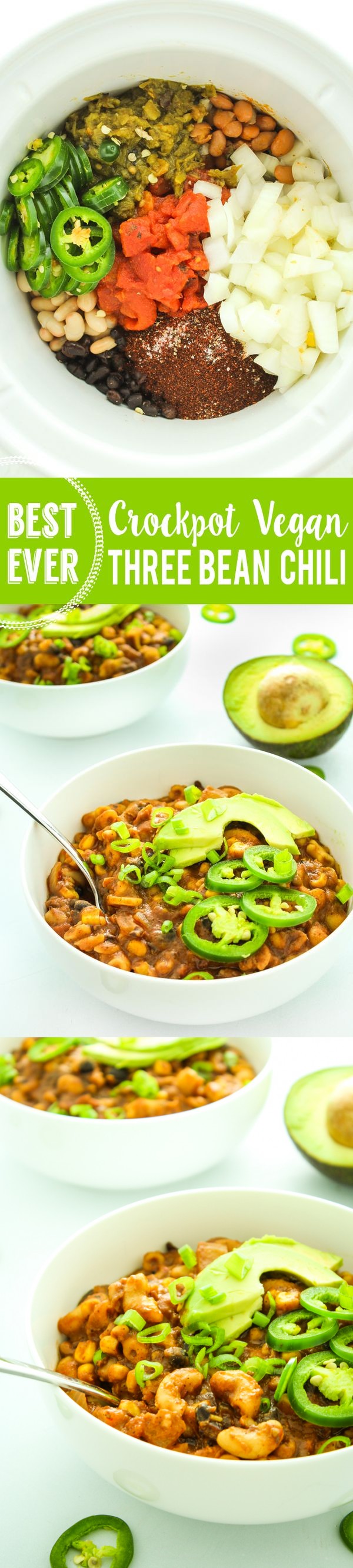 Crockpot Three Bean Vegan Chili