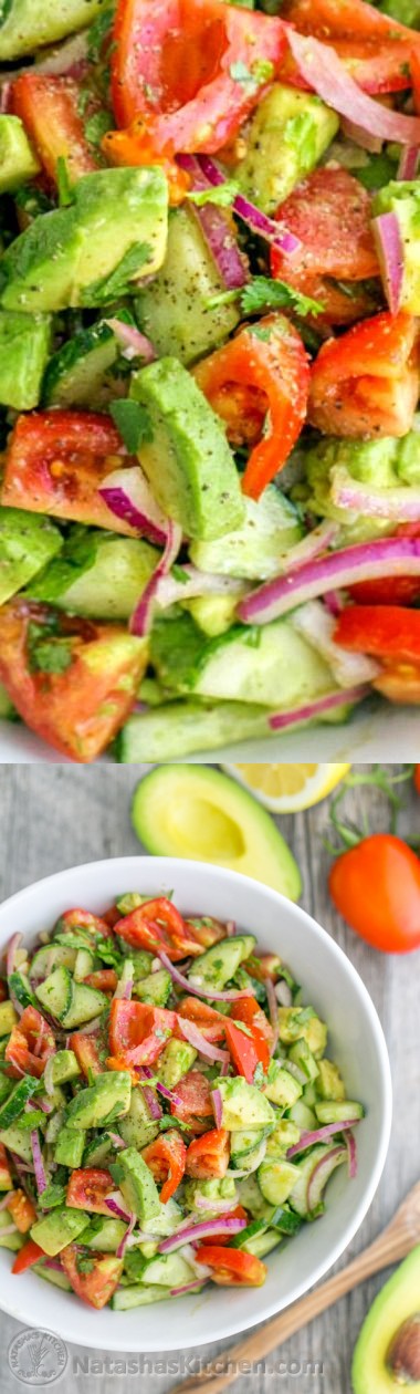 Cucumber Tomato Avocado Salad