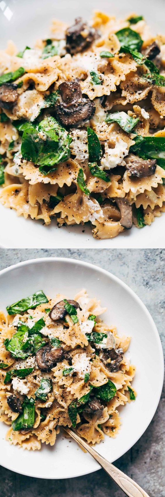 Date Night Mushroom Pasta with Goat Cheese