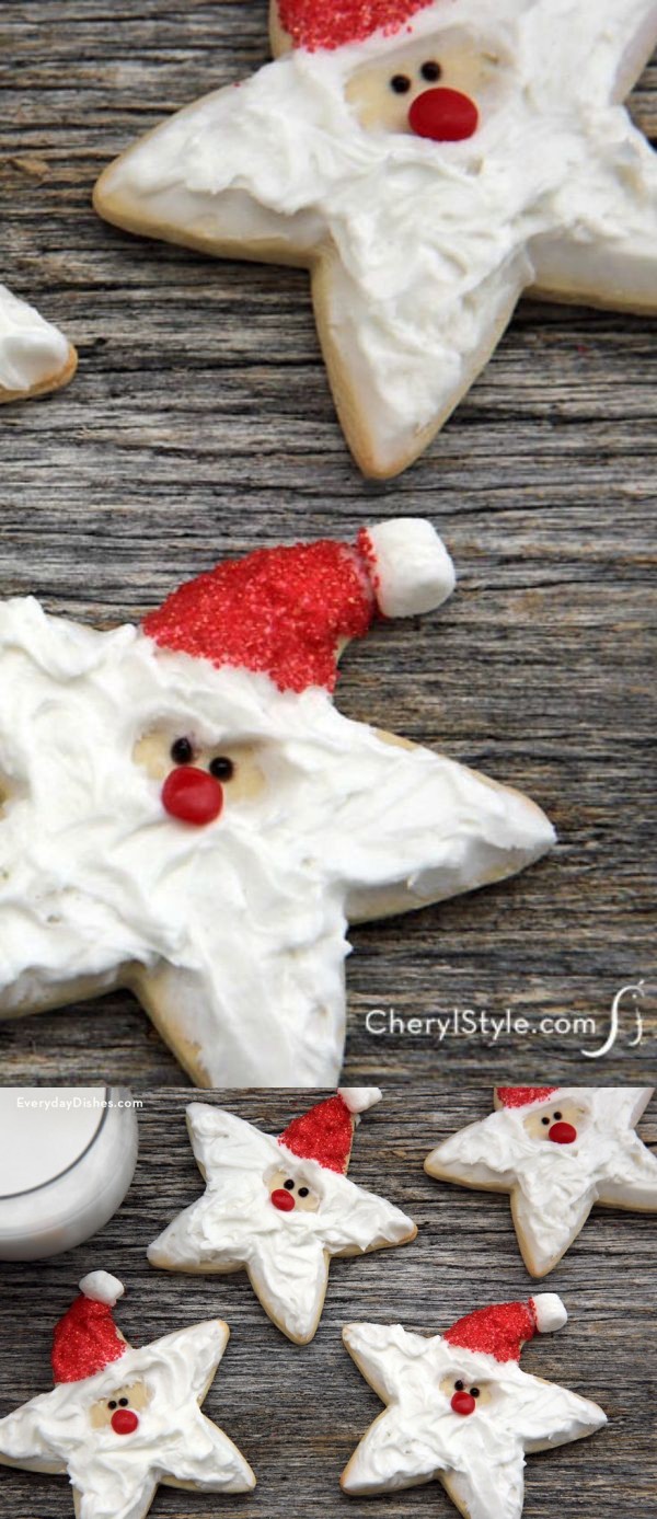 decorated Santa cookies