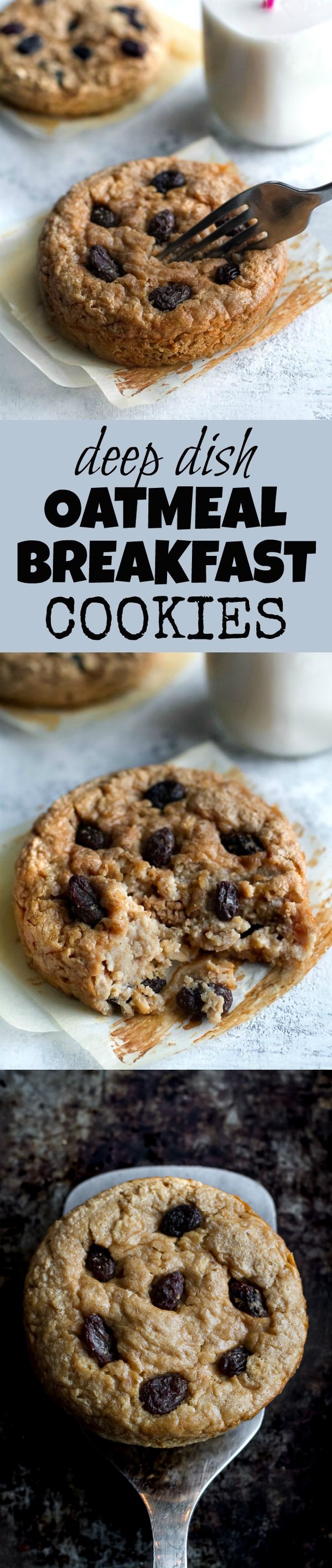 Deep Dish Oatmeal Raisin Breakfast Cookies