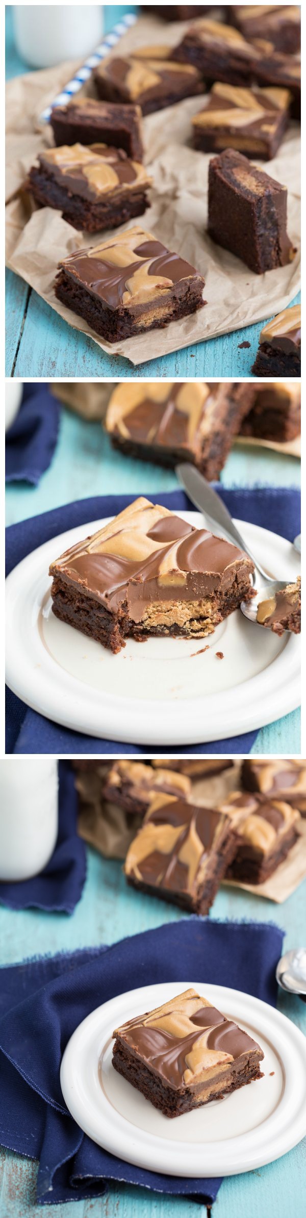 Double-Layered Peanut Butter Cup Brownies