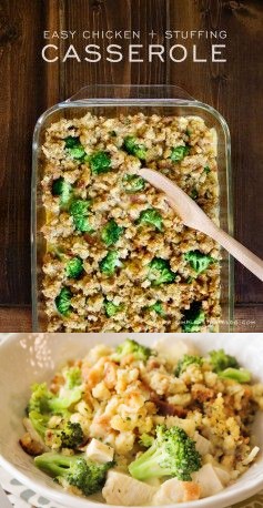 Easy Chicken and Stuffing Casserole