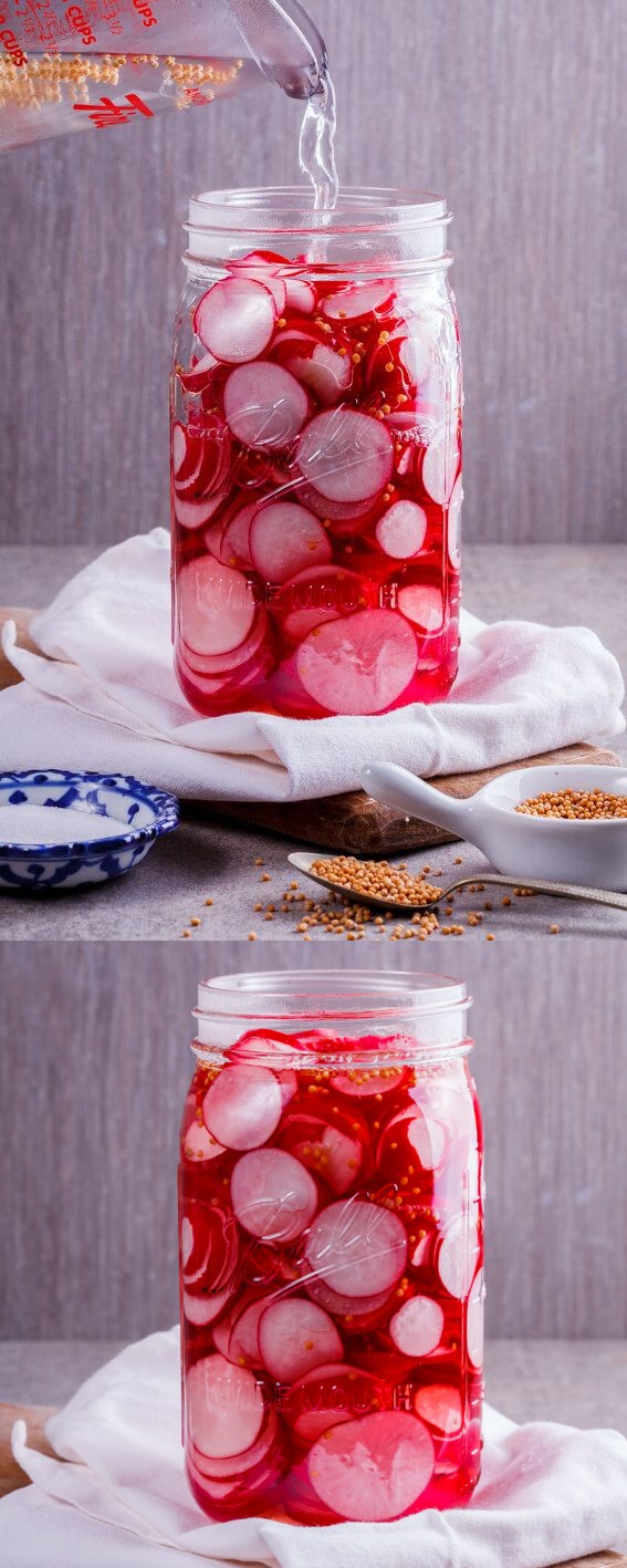 Easy pickled radishes