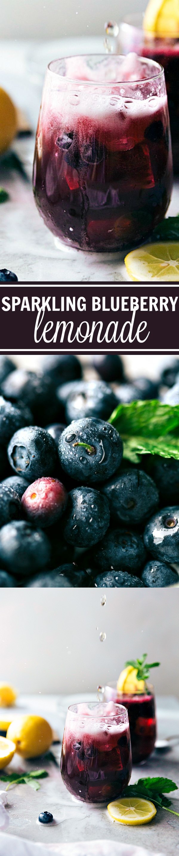 Easy Sparkling Blueberry Lemonade