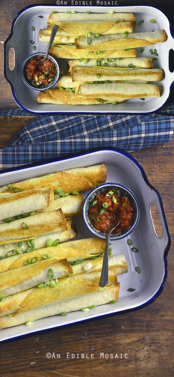 Easy Vegetarian Baked Taquitos (Lactose-Free