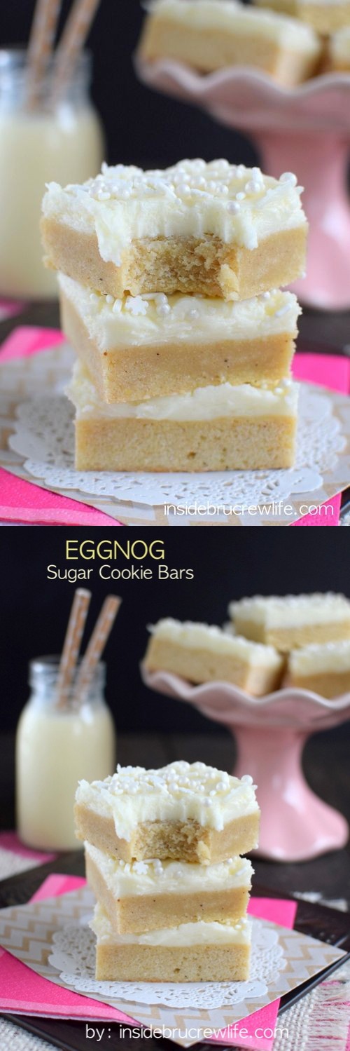 Eggnog Sugar Cookie Bars