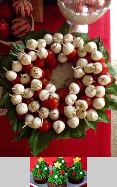 Festive Caprese Salad Wreath