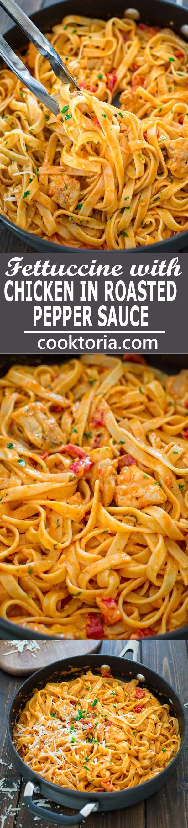 Fettuccine with Roasted Pepper Sauce