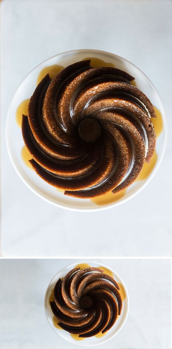 Five-Spice Cider Bundt Cake with Smoked Salted Caramel Sauce