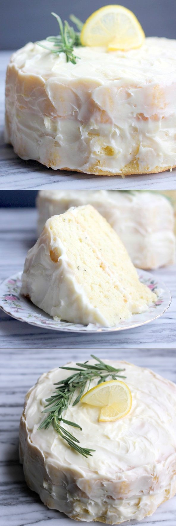 Fluffy Lemon-Rosemary Layer Cake