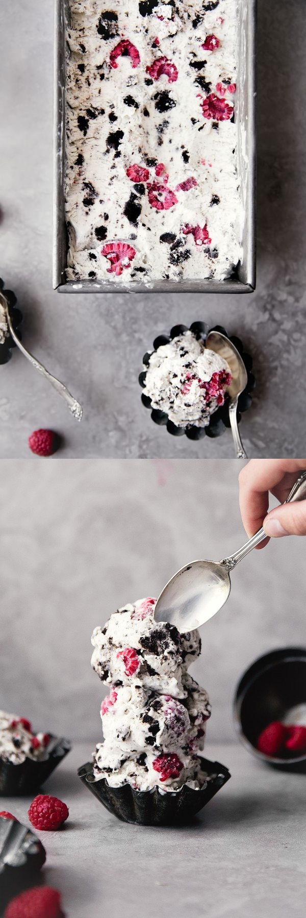 Fresh Raspberry Cookies and Cream Ice Cream