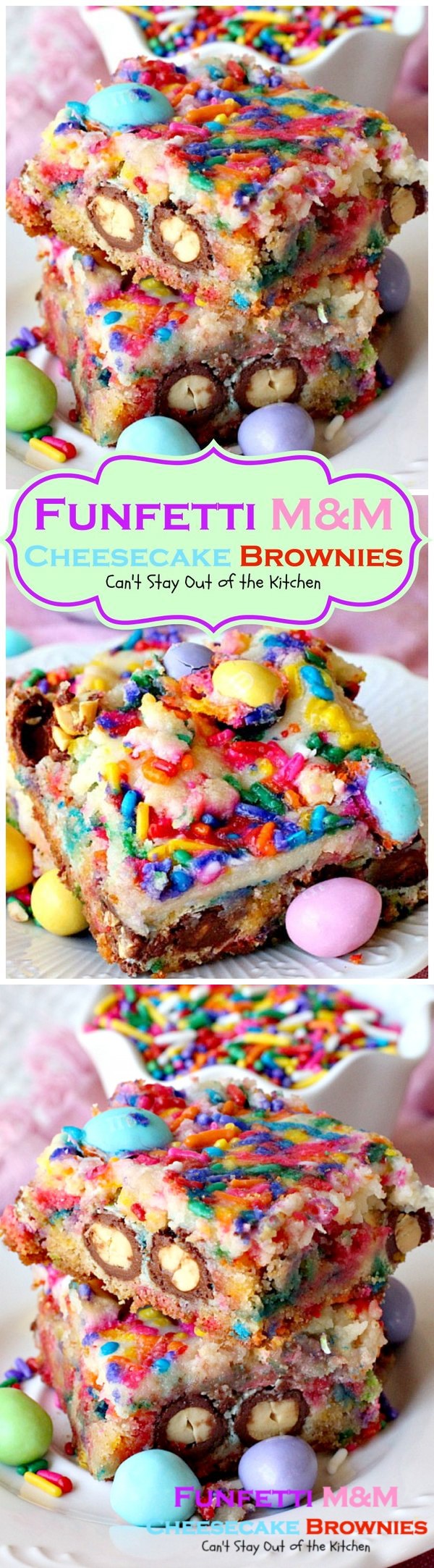 Funfetti M&M Cheesecake Brownies