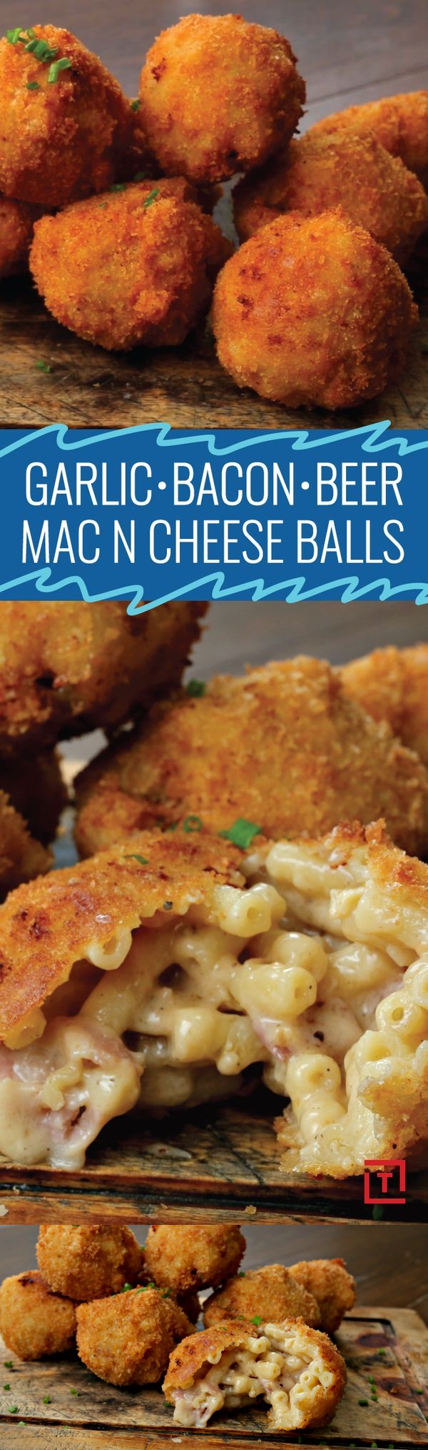 Garlic, Bacon, and Beer Mac & Cheese Balls