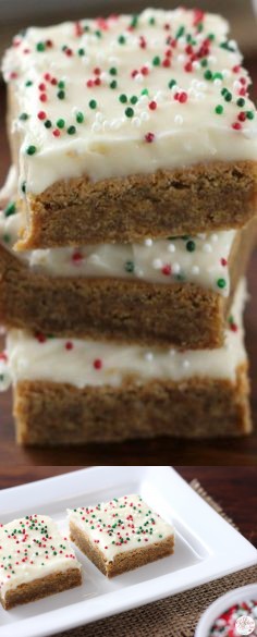 Gingerbread Bars with Eggnog Cream Cheese Frosting