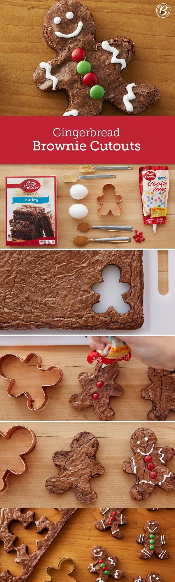 Gingerbread Brownie Cutouts