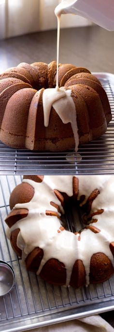 Gingerbread Bundt Cake with Maple Glaze