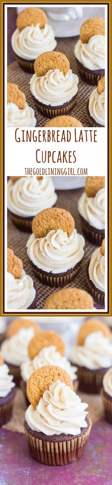 Gingerbread Latte Cupcakes with Brown Butter Buttercream