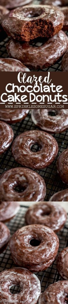 Glazed Chocolate Cake Donuts