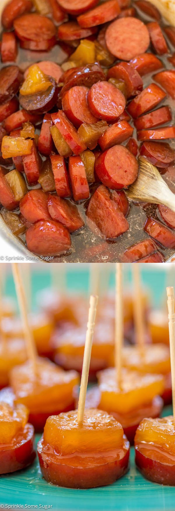 Glazed Hawaiian Kielbasa