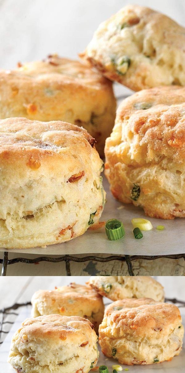 Gluten-Free Bacon and Cheddar Savory Biscuits made with baking mix