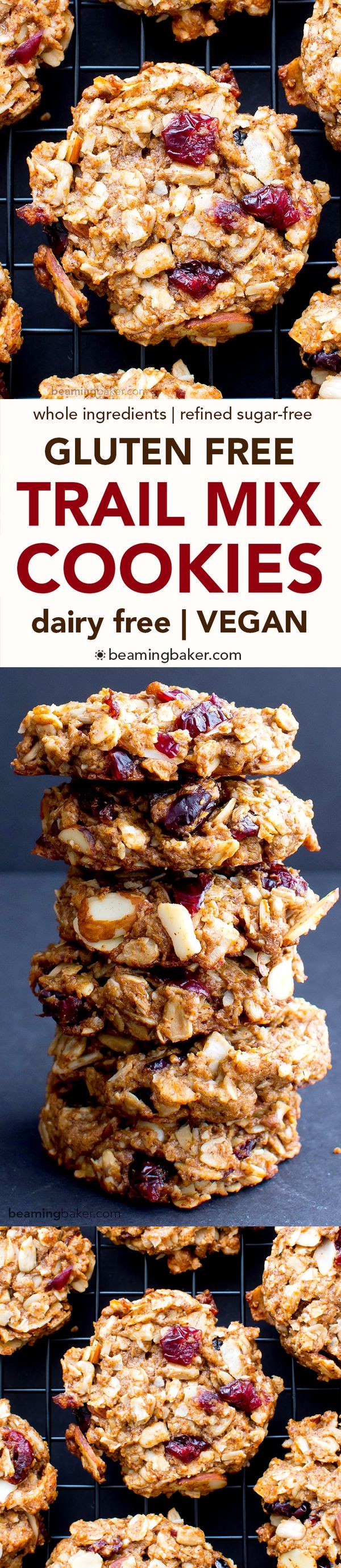 Gluten Free Trail Mix Cookies (Vegan, Gluten Free, Dairy Free