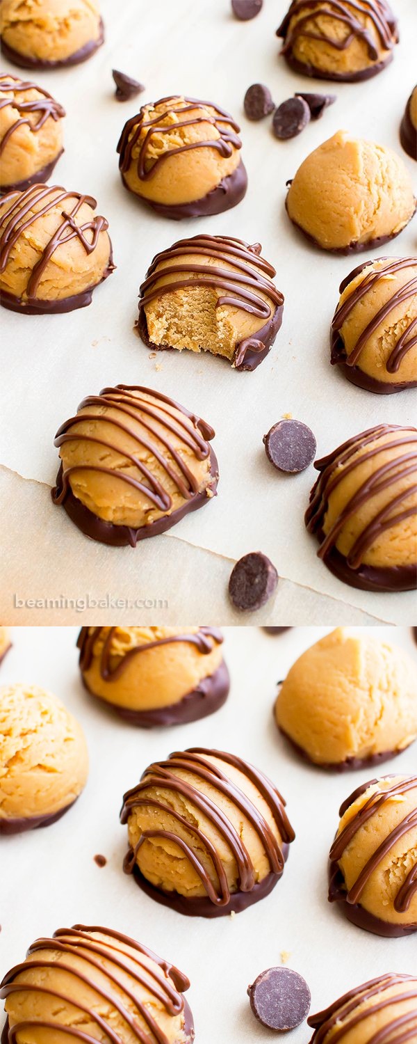 Gluten Free Vegan Chocolate Peanut Butter Truffles (V, GF, Dairy-Free, 5 Ingredient