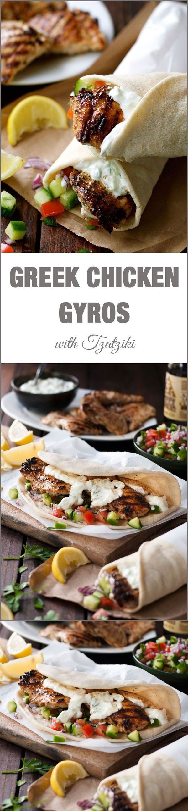 Greek Chicken Gyros with Tzaziki