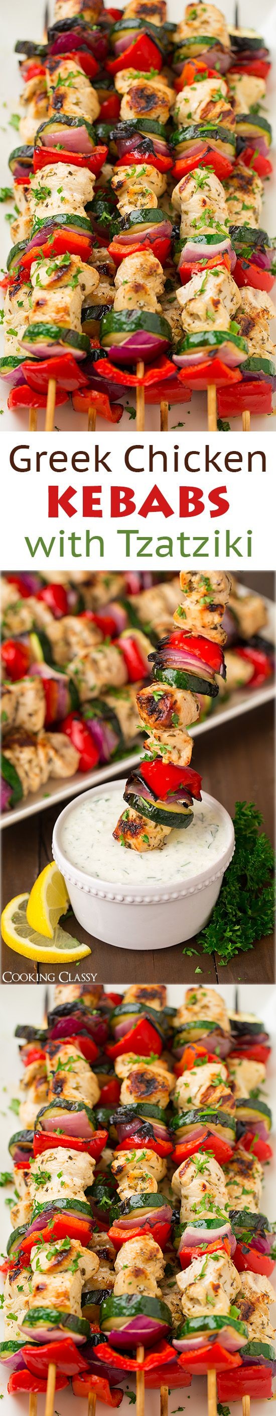 Greek Chicken Kebabs with Tzatziki Sauce