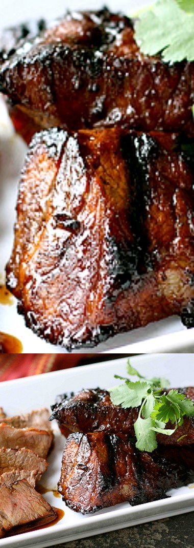 Grilled Tri-Tip Steak with Molasses Chili Marinade