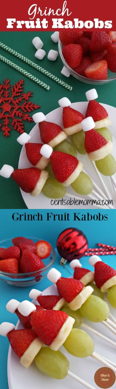 Grinch Fruit Kabobs